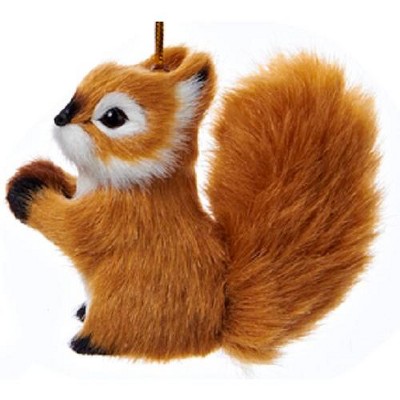 Kurt S. Adler Winter Light Decorative Brown Plush Woodland Squirrel Christmas Ornaments 2.75"