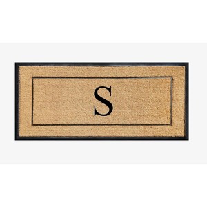 A1HC Natural Coir and Rubber Backing Monogrammed Door Mat, Anti-Shed Entry Doormat - 1 of 4