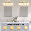 POWLIG 27.75-in 4-Light Vintage Courtly Gold Bathroom Vanity Light with Frosted Milk Glass Shade - 3 of 4