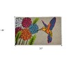 HomeRoots 18" X 30" Brown and Blue Coir Floral Outdoor Door Mat - 3 of 4