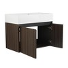 SEVOBAL Bathroom Vanities 30 Inch Bathroom Cabinet With Sink Soft Close Doors for Bathroom, Silver and Brown, 29.5"*15.8"*23.3" - 4 of 4