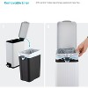 Home Zone Living 4 Gallon Slim Stainless Steel Kitchen Trash Can with Reeded Pattern, Step Pedal and Soft Close Lid, White - 4 of 4