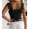 Imily Bela Women's Square Neck Knitted Camisole with Ruffle Strap Cute Sleeveless Blouse - 3 of 4