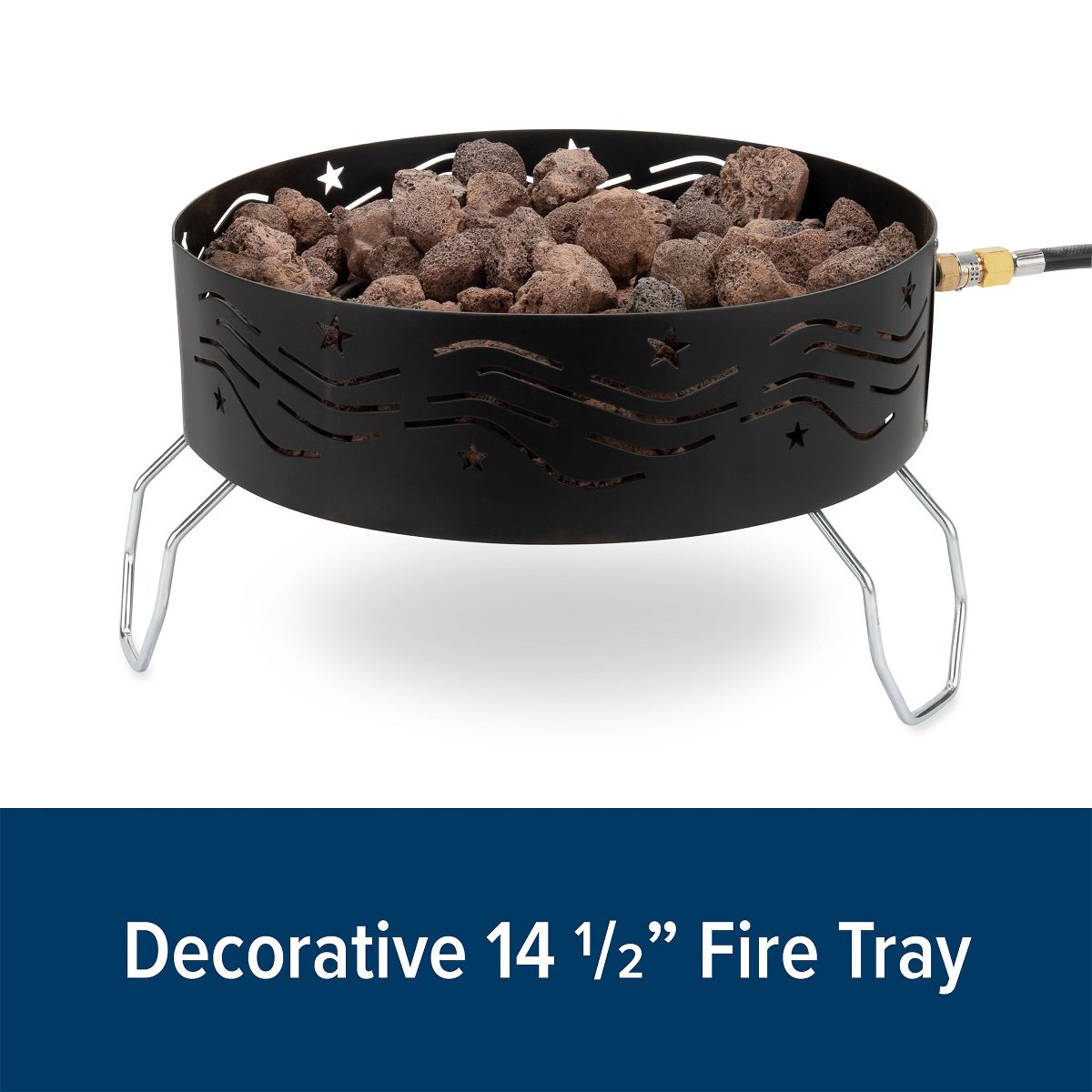 Camco Portable Campfire Outdoor Propane Heater Fire Pit with Lava Rocks, Black - thumbnail 9