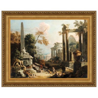 Design Toscano Landscape with Classical Ruins and Figures, 1730: Medium