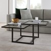 Metal Two Tier Black and Bronze Glass Top Coffee Table - Henn&Hart - 2 of 4