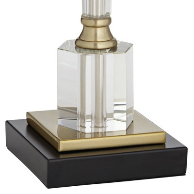 Elegant Hexagonal Crystal Glass Table Lamp with White Drum Shade