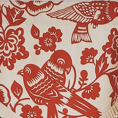 RLF Home Modern Design Classic Lovebird Cornice Style Window Valance 50" x 17" Orange