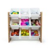 Kids' Journey Toy Storage Organizer with 9 Plastic Storage Bins Natural Wood/White - Humble Crew: MDF Frame, 3 Shelves - 4 of 4