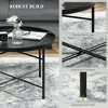 HOMCOM 24inRound Coffee Table with Hammered Tray Top, Vintage Metal Center Table for Living Room, Bedroom, Side Table, Black - 3 of 4