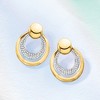 Ross-Simons 1.40 ct. t.w. White Topaz Doorknocker Earrings in Sterling Silver and 18kt Gold Over Sterling - 3 of 4