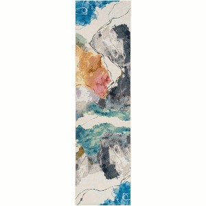 Unique Loom Outdoor Modern Watercolor Area Rug - 1 of 4