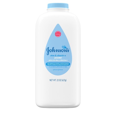 Johnson's Naturally Derived Cornstarch Baby Powder, Aloe & Vitamin