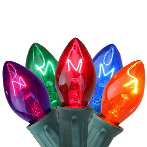 Northlight Transparent C7 Twinkle Christmas Lights - Multicolor - 24' Green Wire -Set of 25 - 1 of 2