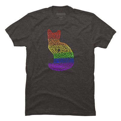 Adult Design By Humans Pride Rainbow Cat Maze By MisoKnotty T-Shirt