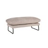 HOMLUX Karla Velvet Contemporary Ottoman - 2 of 3