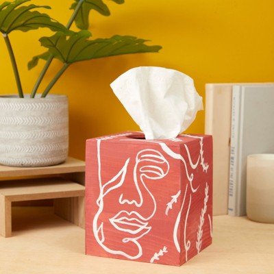 Set of 2 Unfinished Pine Wood Tissue Box Covers