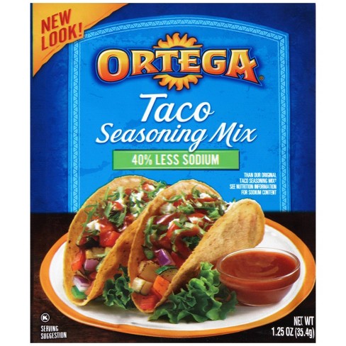 Ortega Taco Seasoning Mix 40 Less Sodium 1 25oz Target