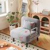 31.5″ Convertible Chair Bed, Tri-Fold Sofa Bed with Adjustable Backrest & Pillow with Sturdy Steel Frame for Home & Office, Sleeper Chair Light gray - 3 of 4