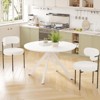FONTOI End Tables, 47" Round Wooden Side Table with Non-slip Foot Pads, Couch Side Table for Bedroom Living Room, White, 47.2"*29.5"*47.2" - 2 of 4