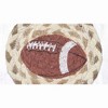 Earth Rugs Football Printed Coaster – 5"x5" Braided Jute Square, Sports Theme Table Accent - 3 of 3