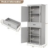 Jojoka Pantry Cabinet,Tall Storage Cabinet with Doors and Adjustable Shelves for Dining Room - 3 of 4