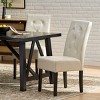 Coolbibila Faux Leather Dining Chairs Set of 2,Button Tufted Dining Room Chairs,High Back,Rubberwood Legs Mid Century Style Dinner Chairs - 2 of 4