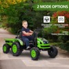 Kids Ride on Tractor with Trailer, 12V Battery Powered Electric Tractor with Remote Control - 4 of 4