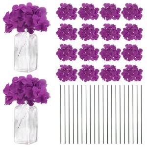 Unique Bargains Plastic Durable Realistic Reusable Silk Hydrangea Flowers with Stems for Home Decor/Wedding 9.84 In - 1 of 4