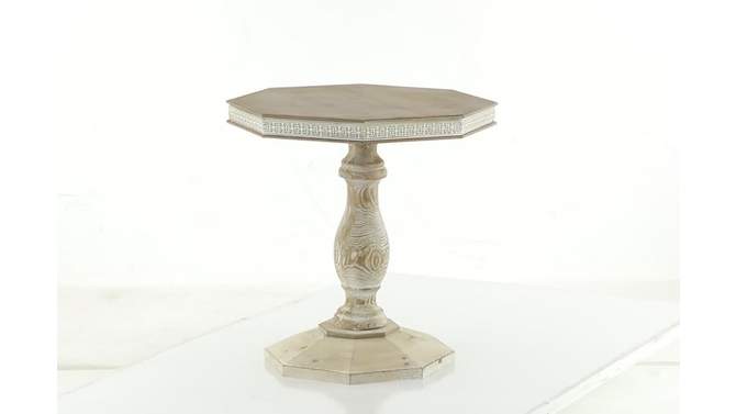 Farmhouse Whitewashed Wood Accent Table Brown - Olivia &#38; May, 2 of 9, play video