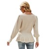 Women's Waist - Cinched Lantern Sleeve Pullover Sweater - Stylish, Comfortable, and Versatile for Fall and Winter - 3 of 4