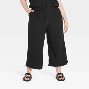 Women's High-Rise Gauze Wide Leg Pull-On Pants - Universal Thread™ - 1 of 3