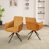 GDFStudio Bobby Modern 19“ Linen Upholstered Swivel Chair with Iron Tube Legs(Set of 2) - 2 of 4
