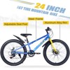 Aukfa 24" Fat Tire Mountain Bike for Kids 10+ - 7-Speed, Dual Disc Brakes, Steel Frame, All-Terrain Bike for Snow, Sand and Trails - 3 of 4