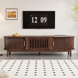 66.9'' Farmhouse TV Stand with Sliding Doors & Storage for 75'' TVs,Wood Media Console for Living Room-Baofuwish - 1 of 4