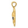 Black Bow Jewelry 14k Yellow Gold Black Enameled Skull and Crossbones Pendant - 2 of 4