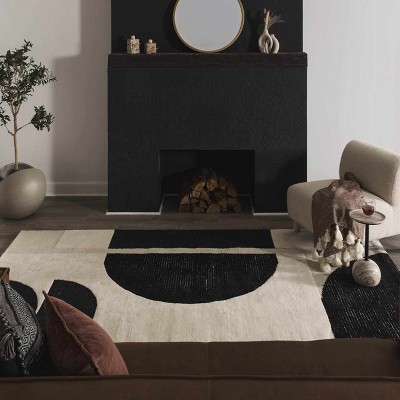 Hauteloom Brooklyn Black&White Modern Wool Rug