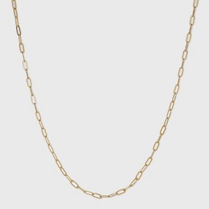 14K Gold Plated 16" Paperlink Chain Necklace - A New Day™: Nickel-Free, Lobster Claw Clasp, 3" Extender, Polished Finish - 1 of 4