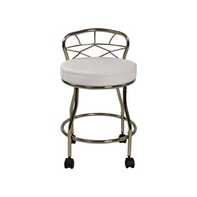 Carolina Living Diana X Back Vanity Bench with Casters Gold: Elegant ...