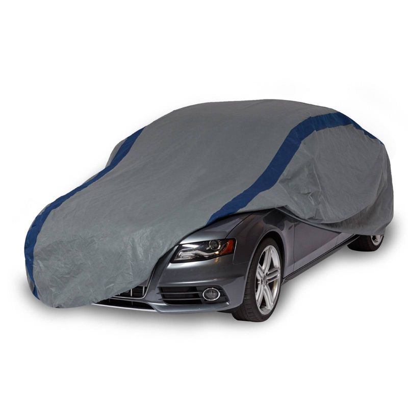 Duck Covers 13&#34;x1&#34; Weather Defender Sedan Car Automotive Exterior Cover Gray/Blue, 1 of 6
