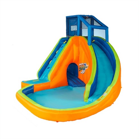 Banzai shops 90494 sidewinder falls inflatable water slide with tunnel ramp slide