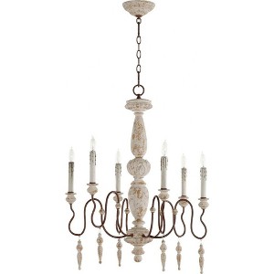 Quorum Lighting La Maison 6-Light Chandelier, 26 Width, 30 Height, Manchester Grey/Rust Finish - 1 of 1