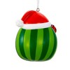 Kurt Adler Plastic Ornament for Christmas Tree, Cocomelon Watermelon with Santa Hat - 3 of 3