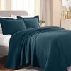 Fleur De Lis Medallion Cotton Matelasse Decorative Bedspread and Pillow Sham Set by Blue Nile Mills - 2 of 4