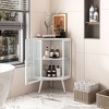 VYNXARIA Modern White Corner Storage Cabinet - 2 of 4