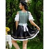 Women's Traditional Bavarian Dirndl Dress - Plaid Bodice Off-Shoulder Sleeves & Apron Skirt for Folk Gatherings - 4 of 4