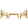vidaXL Patio Lounge Set - Acacia Wood - 3 Piece Outdoor Furniture - Cushions Included - Deck/Porch/Garden Use - 3 of 4