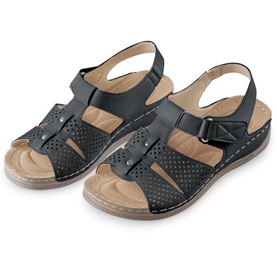 Collections Etc Decorated Adjustable Soft Padded Insoles Sandals