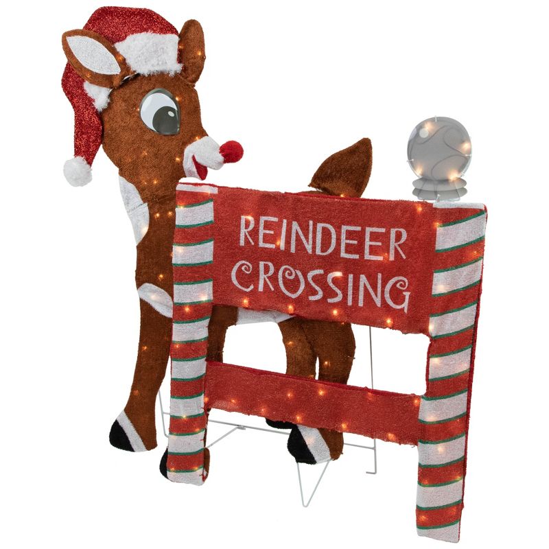 Northlight 36" LED Lighted Rudolph Reindeer Crossing Outdoor Christmas Sign Decoration, 4 of 7