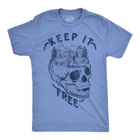 Мужские футболки Crazy Dog T-Shirts, Inc. Mens Funny T Shirts Keep It Free Sarcastic Camping Graphic Novelty Tee for Men - Crazy Dog Men's T Shirt For Campers Light Blue M